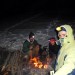 Bivouac in a cold and snowy night 