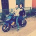 Driving motorcycle with my friend 