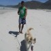 Walking my Husky on the beach in Muizenberg, Cape Town