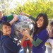 making a piñata for xmas in the tutoring program