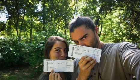 Us and our tickets to Buenos Aires