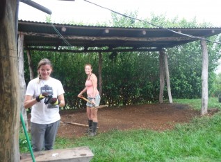 Laying the Gian Corn stones