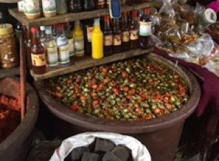 Hot sauces in the market
