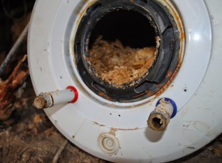 Boiler full of limestone