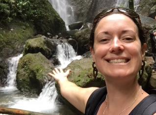 Kylee at the waterfall