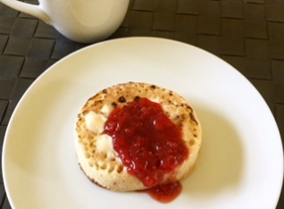 Good ole Crumpets and jam