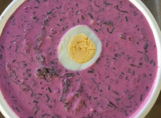 A cold beet soup