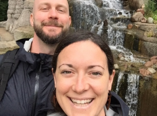 Us at a waterfall by the zoo