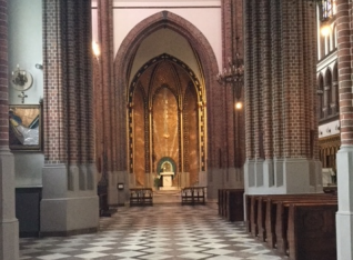 Inside the Gothic church