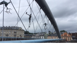 Cool Statues on he bridge with locks