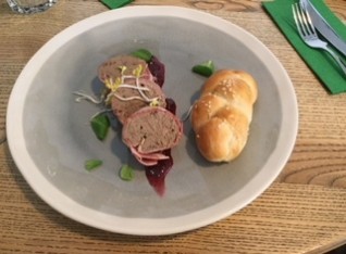 Pate with cranberry and fresh bread