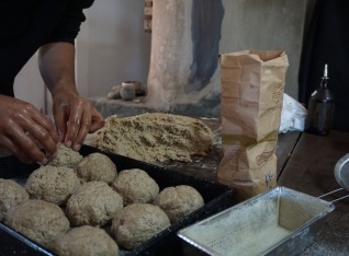 Preparing the dough for the bread