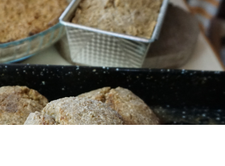 Golden bread just out of the wood fired oven