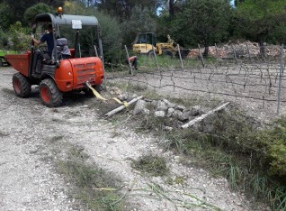 Pulling away the old fence