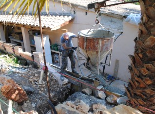 Pouring concrete