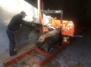 Milling is pushing the saw over the wood