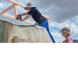 Eli attaching the roof-Missy is such a support!